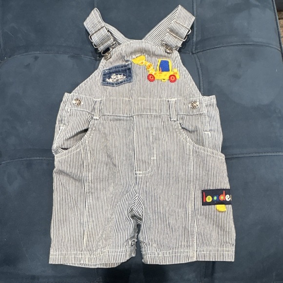 Sesame Street Other - Sesame Street Striped Overall 18 Months Big Bird Loader 100% Cotton Vintage2002